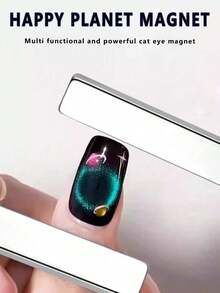 1支3D磁性猫眼美甲棒，方形双面磁铁，DIY美甲磁性工具，专业美甲工具，易于使用，美甲用品，美甲工具，美甲配件，返校季，美甲，美甲工具，适用于假指甲 - 銀色 - 查看 3