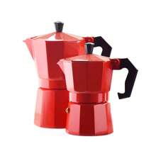 Red Moka Pot 3/6 Cup - Italian Stovetop Espresso Maker For Gas & Electric, Classic Coffee Maker With Safety Valve, Vintage Style Coffee Brewer For Perfect Mocha Latte Cappuccino At Home, Office, Camping Or As Gift For Coffee Lovers - Red - View 5