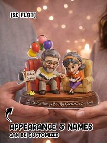 Catygift Tượng đôi khắc theo yêu cầu, quà tặng kỷ niệm ngày cưới, ngày Valentine cá nhân hóa, tượng tùy chỉnh độc đáo với tên và hình dáng theo yêu cầu. - Như được hiển thị - Xem 3