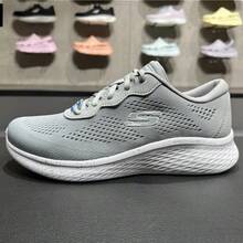 Skechers 新款女子輕盈透氣運動休閒 - 灰色 - 查看 2