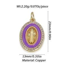 1件铜质极简主义个性化圣母玛利亚字母吊坠，DIY手链项链耳环首饰配件 - 彩色 - 查看 37