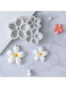 1Pc 3D Cherry Blossom Silicone Mold, Ideal For DIY Soap Candle Jewelry & Wedding Season Handmade Crafts - DIY Candle Molds - View 6