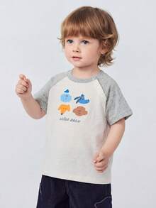 mini bala Áo thun trẻ em 100% cotton, mềm mại, thoáng khí, nhẹ, thích hợp mặc mùa hè, mẫu mới năm 2026. - tông màu trắng xám - Xem 2