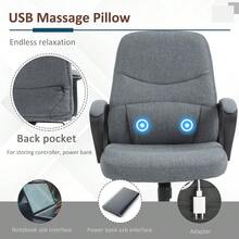 Office Chair Fabric Desk Chair Mid Back Work Study Chair With Massage Lumbar Support Adjustable Height And Swivel Wheels Grey - Grey - View 5