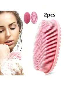 Silicone Brush Bath Sponge, Dry Massage Bath Towel, Body Scrubber, Silicone Body Washer, Back Scrubber - Multicolor - View 9