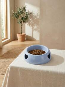 PETSIN 1pc Anti-Spill Pet Bowl For Dogs And Cats, Heart Shaped Plastic Bowl For Food And Water - Multicolor - View 2