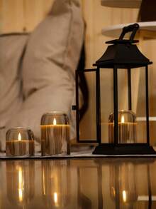 Set de 3 luces de columna de acrílico con LED a batería, con control remoto y temporizador, adecuadas para decoración del hogar en Navidad, Halloween y Año Nuevo (baterías no incluidas) - gris - Ver 6