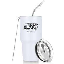 30oz Stainless Steel Tumbler Black White Options,  Holler Boys Ucahcm Npce Graphic Cups, Insulated Travel Coffee Mug With Lid And Straw , Double Wall Vacuum Reusable Travel Cups, Funny Birthday Party Gift For Women & Men - trắng - Xem 1