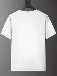 Stylish And Casual Men's T-Shirt, 100% Cotton, Modern And Elegant, Printed On Chest And Sleeves - 白色 - 查看 3