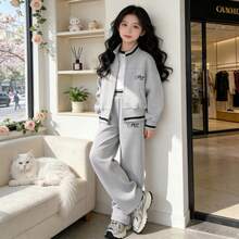 Tween Girls Outerwear Co-Ords - Light Grey - View 4