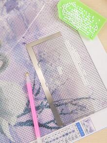 1pc Diamond Painting Tool - 1020 Holes Stainless Steel Ruler (Anti-Stick Positioning Ruler) - Steel Ruler - View 2