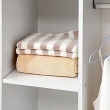 Open Wardrobe On Wheels Bedroom Wardrobe With Clothes Hanging Rail 3 Storage Shelves Mobile Garment Rack For Cloakroom Hallway White - White - View 9