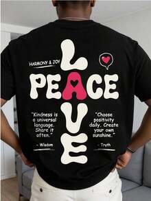 Nuevos productos de moda muy populares: Camiseta negra de manga corta con estampado de ojos y letras de Manfinity Roughcore para hombre, estilo casual y de uso diario, para verano. - Blanco 2 - Ver 34