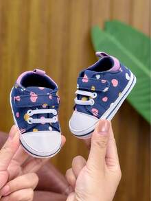 0-1 Year Old Infant Canvas Shoes, Casual Fashion Sports Shoes Suitable For Indoor & Outdoor, Spring/Autumn, Unisex Baby Soft Bottom Prewalker Shoes With Heart Pattern - Royal Blue - View 4