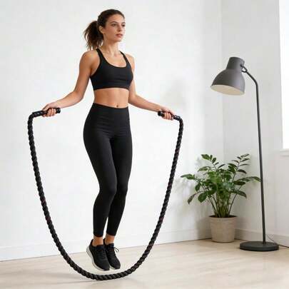 Shoze Weighted Jump Rope For Fitness Adjustable Length Heavy Jump Rope With Comfortable Handles For Men Women Full Body Workout Cardio Muscle Building