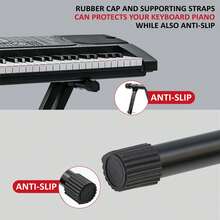 Crystals Heavy-Duty Double Beam X-Frame Keyboard Stand – Adjustable Musical Keyboard Support - Black - View 6