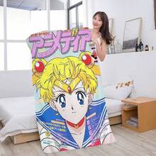 Lovely S-Sailor M-Moon Beach Towel Colorful Bath Towels For Girl Microfiber Quick Dry Custom Sand Free Beach Yoga Spa Gym Pool1 - 白色 - 查看 1