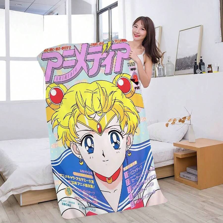 Lovely S-Sailor M-Moon Beach Towel Colorful Bath Towels For Girl Microfiber Quick Dry Custom Sand Free Beach Yoga Spa Gym Pool1 - 白色 - 查看 1