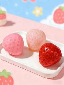 1个可爱草莓挤压球，升级版水果慢回弹，日式可爱粘性减压球，透明减压，缓解压力，办公室减压小礼物，情人节，青少年生日礼物，男孩女孩皆宜，节日礼物 - 多色隨機 - 查看 2