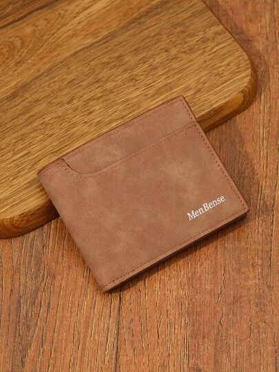 Matte Letter Pattern Short Wallet PU Leather Bifold Men's Wallet With Snap Coin Pocket Multi-Card Slots For Men Wallet Mini Wallet Purse Wallet Men Wallet Leather Small Wallet Vintage Purse Money Wallet