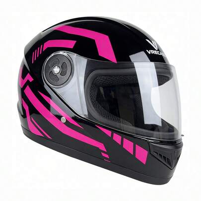  Cascos Moto Dot Certificado Vrecase Negro Con Visor Protecto