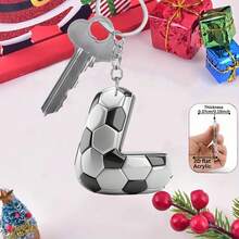 Móc khóa chữ cái bóng đá thiết kế phẳng 2D, dành cho cầu thủ và người hâm mộ bóng đá, có logo đội và tên cầu thủ - Quà tặng chủ đề bóng đá bằng acrylic, thích hợp làm quà tặng tiệc tùng, phụ kiện túi xách, móc khóa tập luyện/thi đấu và vật dụng trang trí, được chế tác với thiết kế phẳng 2D, là món quà dành cho mẹ, cha, lễ tốt nghiệp và giáo viên. - Móc khóa chữ cái hình quả bóng đá - Xem 28