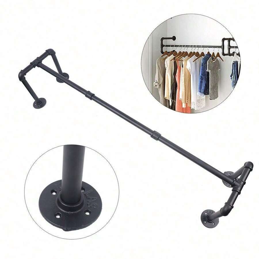 Industrial Style Heavy Duty Wall Mount Free Standing Clothes Rack Display Stand - 1 - View 1
