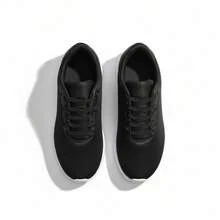 Men's Black Athletic Shoes, Lightweight, Comfortable, Ideal For Gym, Walking, Everyday Wear, With Non-Slip Sole, Casual And Modern Style. - APLP - 查看 5