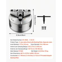 Herramienta de torneado - 3 Spannkrallen 6 Zoll 1-1/2-8 Rückplatte - Ver 7