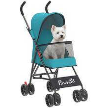 PawHut Foldable Dog Stroller With Mesh Windows For Mini Dogs - 綠色 - 查看 2