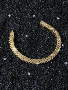 Earrings Jewelry St Patricks Day Women Easter1pc Men's Hip Hop Fully Rhinestoned Fish Tail Chained Bracelet, Personalized Daily Wear, Boyfriend Giftjewelry Women Necklaces For Women Gold Rings - 風格 a - 查看 3