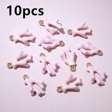 10 piezas de 16x10x5mm Colgantes de coral esmaltado 3D de aleación metálica para hacer joyas DIY, accesorios para pulseras, aretes, collares - coral - Ver 11