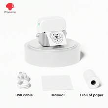 Phomemo Mini 印表機 A022 無線熱感貼紙機，附 1 捲列印紙，手機口袋印表機，適用於筆記、卡片、手帳、DIY，相容 iOS 與 Android - 白色 - 查看 8