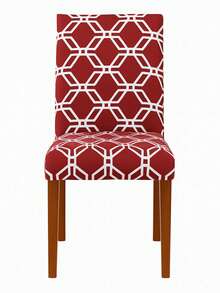 6-Seater Chair Cover Kit For Kitchen Dining Room Printed Gel Mesh Offer - Maroon - View 4