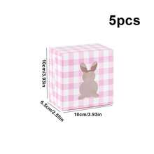 5pcs/10pcs/30pcs Easter Plaid Rabbit Window Bread Box, 4*4*2.5in Cookie Box With Window, For Cake, Pastry, Chocolate, Cookies, Party, Birthday Party, Easter Holiday Party, Gathering Gift Packaging Box, Tart Packaging Box - View 14