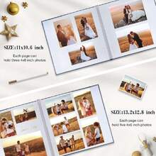 Large Photo Album Self Adhesive 4x6 5x7 8x10 Pictures Linen Cover 40 Blank Pages Magnetic DIY Scrapbook Albums With A Metallic Pen (Gray),41742415 - A - View 5