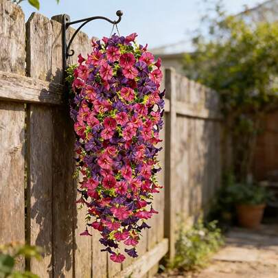 1/2pcs 29.52 Inch UV-Resistant Artificial Convolvulus Vine - Pink & Purple Flowers, Suitable For Indoor/Outdoor Garden, Wedding, Office And Home Decor, Hanging Plant