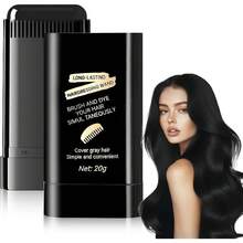 2 en 1 Peine con Tinte De Cabello, Cubre Canas en Barra para Mujer, Resistente Al Agua y Al Sudor, Tinte Rápido, , Peine para Tinte de Cabello Portátil, Unisex (Marrón) - Negro - Ver 9