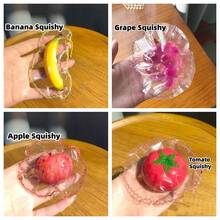 Hyper-Realistic Fruit Banana, Grape, Tomato, Apple Slow Rebound Squishies, Handmade Soft Plush Stress Relief Toy - Multicolor - View 1