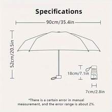 1pc Portable Umbrella, UV Protection Lightweight Folding Umbrella, Portable Folding Travel Umbrella With Storage Bag, Metal Frame Lightweight, UV Protection, Mini Design, Suitable For Sunny And Rainy Days - A - View 5