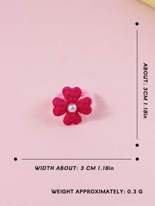24pcs Pearl Flower Decorated Hair Scrunchies Set, Versatile Casual Hair Ties Suitable For Daily Use - Multicolor - View 3