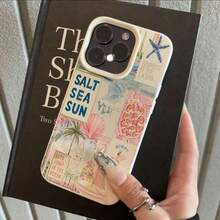 1pc White Textured Matte Blue Jellyfish Pattern Phone Case, Suitable For IPhone 16 Pro Max, 17/16/15/14 Plus, 13/12/11, Air Series Stand Out With Personality - Valentine's Day Birthday Easter Gifting Loved Ones & Personal Use - 彩色 - 查看 3