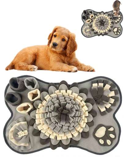Dog Sniffing Training Mat, Interesting Dog Feeding Mat, Soft Polyester Dog Treat Dispensing Mat, Non-Slip Washable Pet Feeding Mat Suitable For Small And Medium Dogs