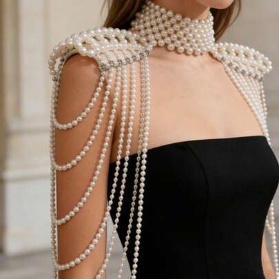 ZHENGHEN Cadena de Body con borlas de strass, adecuada para el atuendo de una fiesta de gala, se puede combinar con un traje formal para mostrar una elegancia de reina
