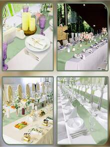 2pcs/5pcs/10pcs Sage Green Satin Table Runner, Long Silk Table Runner, Suitable For Wedding, Baby Shower, Bridal Shower, Hotel, Home, Party, Outdoor Event, Graduation, Birthday Party, Wedding Reception And More Occasions - Sage Green - View 8