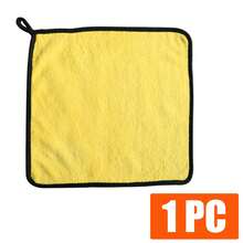 1/3/5/10 piezas Toallas de fibra ultra fina, súper absorbentes, de 30x30cm para detalles de lavado de autos, eliminación de cera, pulido y secado. Toallas de limpieza multiusos y reforzadas de color amarillo para accesorios de automóvil - A - Ver 11