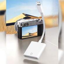 Fast Charging SD Card Camera Reader Adapter Compatible With IPhone/ Storage Card Reader And Viewer For SD Card Plug And Play Compatible With Iphone 17/16/15/14/13/12/11/XS/XR/X/8/7 Series Without App Required Spring Gift - White - View 2