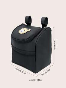 1个婴儿推车收纳袋，可爱小熊图案，多功能尿布收纳盒，大容量，妈妈必备 - 彩色 - 查看 11