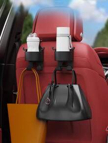 2026 New 3-In-1 Multifunctional Car Seat Back Hanger, Cup Holder Applicable To Universal Vehicles, Upgraded Seat Back Cup Holder Hook - Three-in-one Storage - View 9