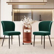 Dining Chairs - Green + Velvet - View 1